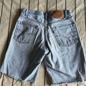 Levi's Light Blue Denim Cutoff Shorts with Raw Hem